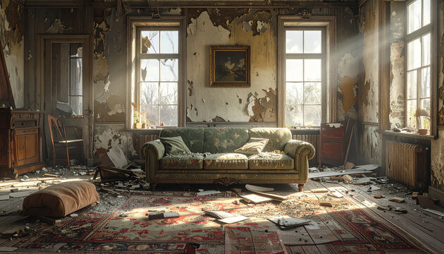 Abandoned room interior