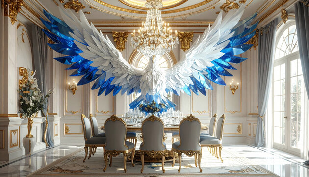 Abstract bird decoration dining room