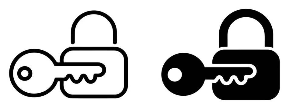 key lock access security icon set