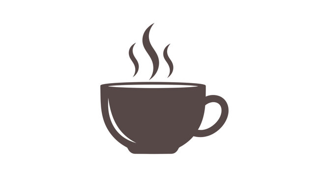 Hot Coffee Cup With Steam Rising.