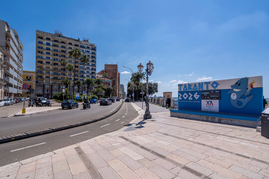 Taranto, Italy - April 18, 2026 : The Corso Due Mari coastal road view in Taranto City of Italy