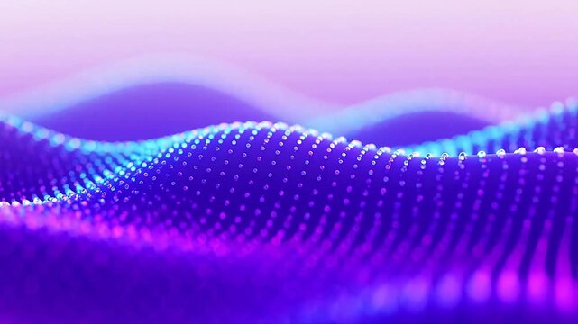Abstract wave pattern with blue and purple lights