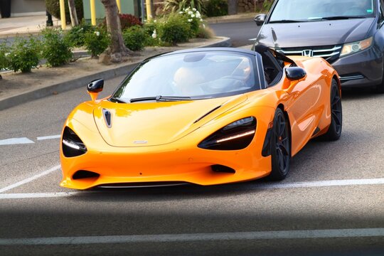 McLaren 750S Luxury Supercar Driving in Urban City Setting