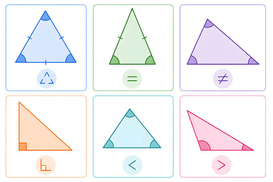 Triangle types geometry math illustration