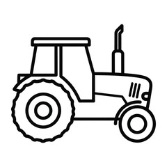 Obraz premium Agricultural tractor farm machine outline icon for farming industry and rural cultivation equipment vector illustration design