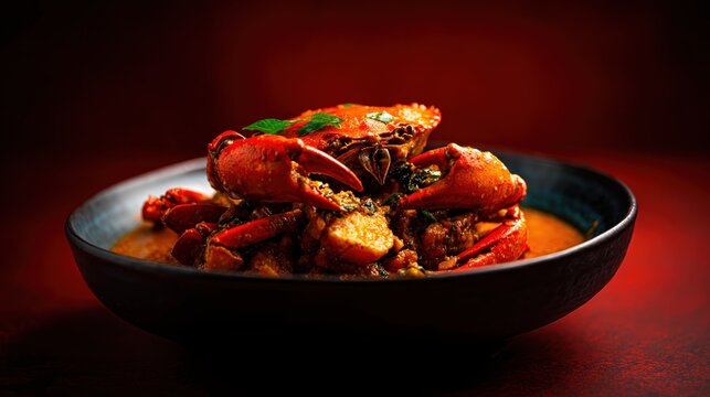 Fiery malaysian peng kapu crab curry