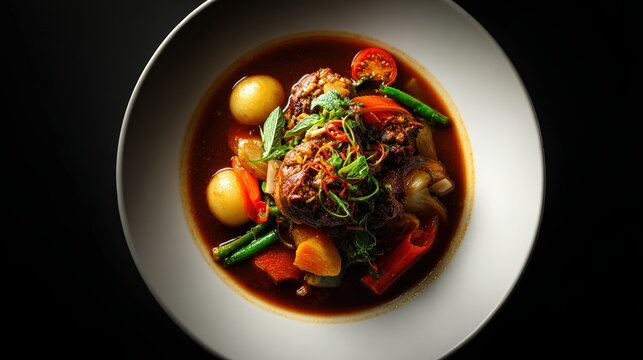 Malaysian kao kho oxtail soup golden broth glow