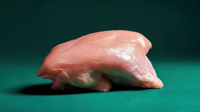 Malaysian ayam percik raw thigh on emerald backdrop