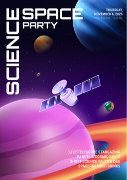 Science Space Party Cosmic Event Flyer