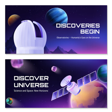 Space Discovery Horizontal Banner Set
