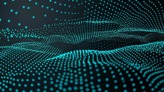 Quantum Wave Abstract Digital Particle Landscape