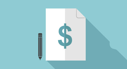 Fototapeta premium Dollar sign on a piece of paper.
