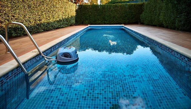 pool cleaner cleaning the swimming pool water