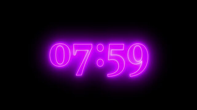 7-8 minutes countdown with black background. 7 seconds on transparent background 420 second countdown timer, Countdown video.