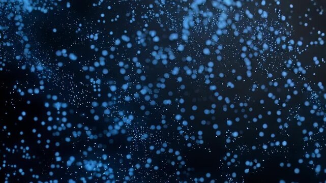 Quantum Particles Forming Blue Digital Cloud on Dark Background