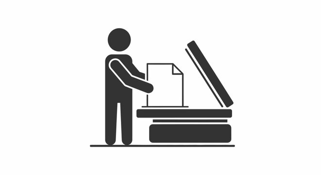 Person using a photocopier machine.