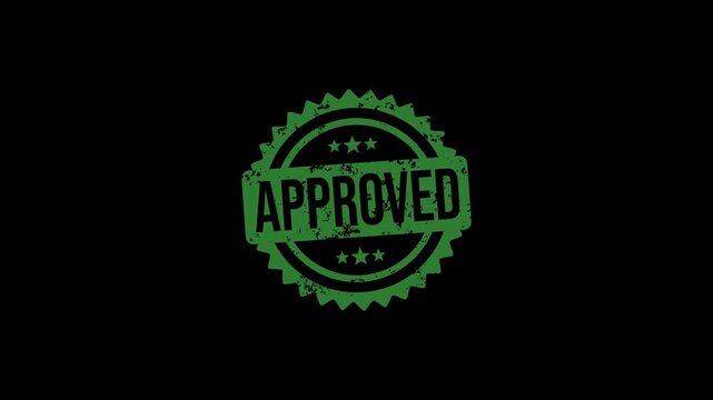 Green Approved Grunge Rubber Stamp Impact Overlay
