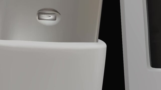 zoom animation of a device, power bank and white plug on black background