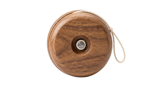 Classic wooden yoyo toy with natural grain