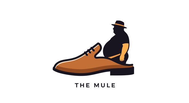 Surreal fashion concept with man and giant mule shoe