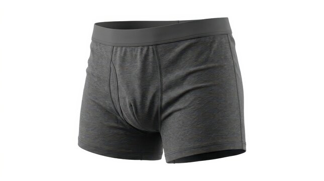 Men's Dark Grey Boxer Briefs, Comfortable and Breathable Underwear