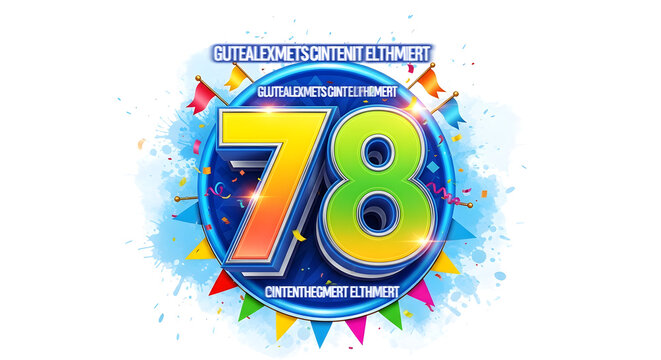 78th anniversary celebration graphic for 15 august festive design with confetti and banners