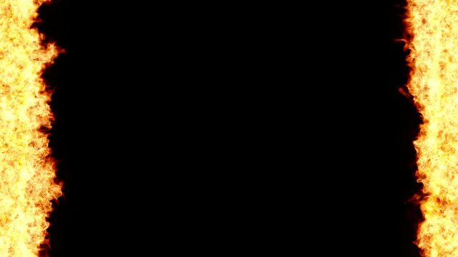 Abstract Fiery Columns Reflecting on Dark Surface Endless Loop