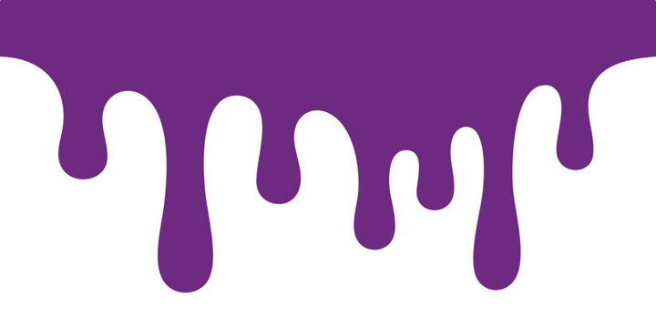 Purple liquid dripping down white background