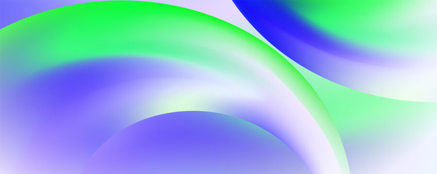 Abstract fluid 3D gradient shapes with vibrant green and blue transitions