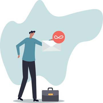 Busy email overload, inefficient communication, anxiety, exhausted or burnout from too many messages . human life and situation.