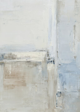 Abstract Expressionist Oil Painting Background with Textured Brushstrokes in Neutral Tones