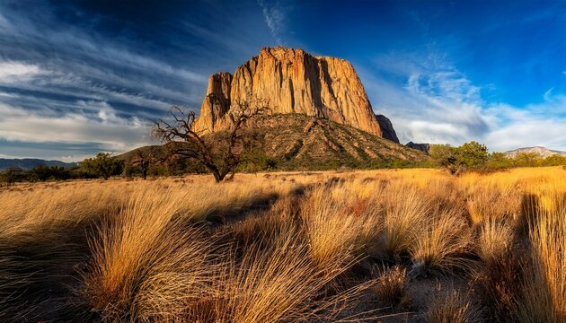 dramatic view of el capitan in guadalupe mountains national park
