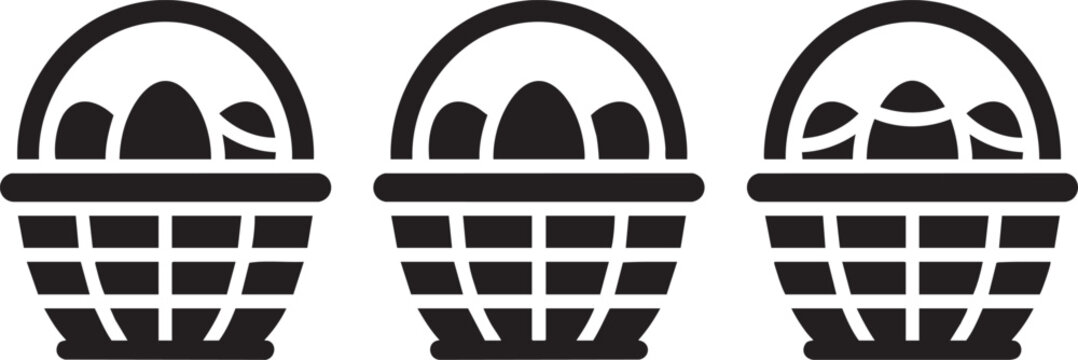 Decorative Easter Basket Holiday Season Icon