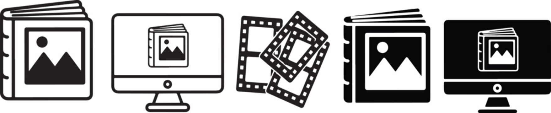 Collection of icons representing different types of media formats