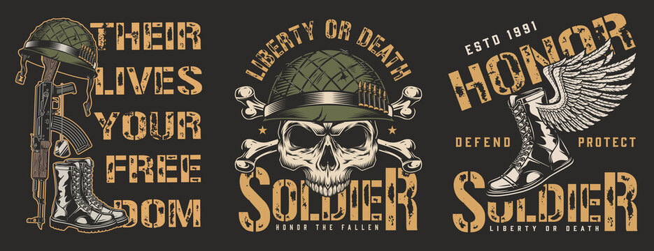 A soldier's skull design