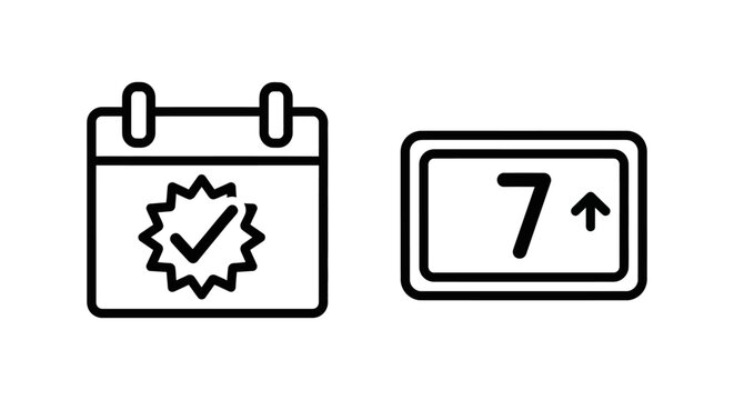 Icon collection showing streak keeper calendar and daily number count for habit tracking applications with calendar progress achievement interface productivity lifestyle planning motivation