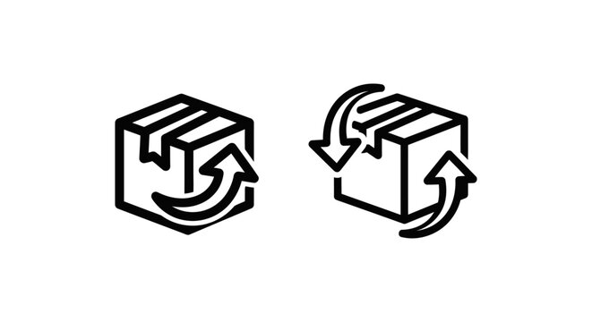 Order return and product replacement icons set with shipping delivery logistics commerce business management exchange ecommerce tracking transport customer operational