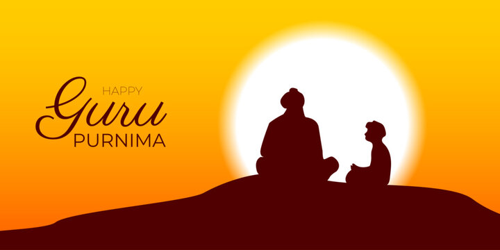 Happy Guru Purnima india celebration banner. Vector illustration
