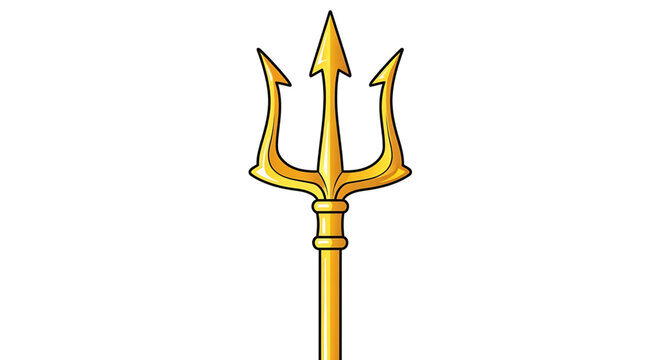 Cartoon golden trident