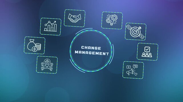 Professional business leader implementing change management strategies to improve organizational growth and corporate culture in a modern office.