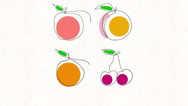 
Colorful Fruits and Berries Illustration