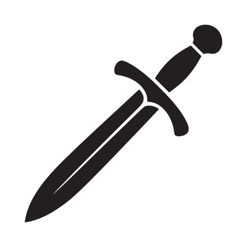black dagger icon on white background high quality
