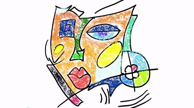 
Colorful Abstract Female Face Portrait