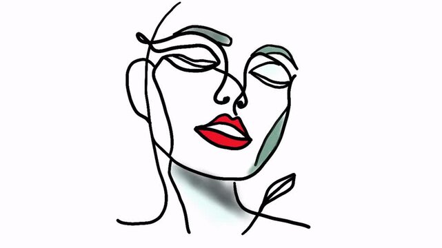 Beautiful Colorful Female Face Portrait