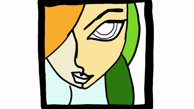 
Colorful Stained Glass Female Portrait