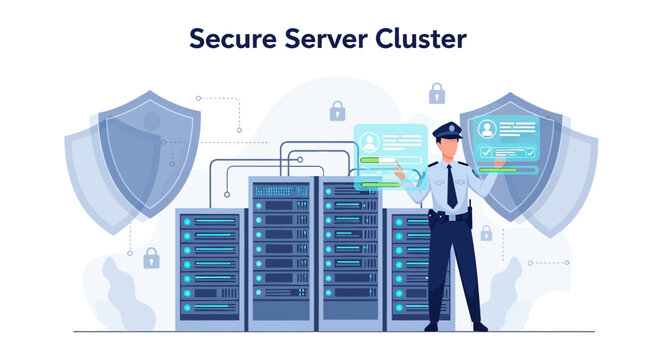 Secure Server Cluster - Cybersecurity Guard and Data Protection
