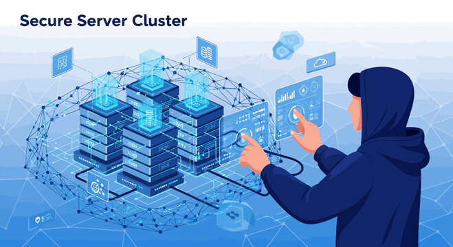 Secure Server Cluster Cyber Security Data Center Network Technology
