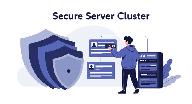 Secure Server Cluster with Person and Shields - Data Protection