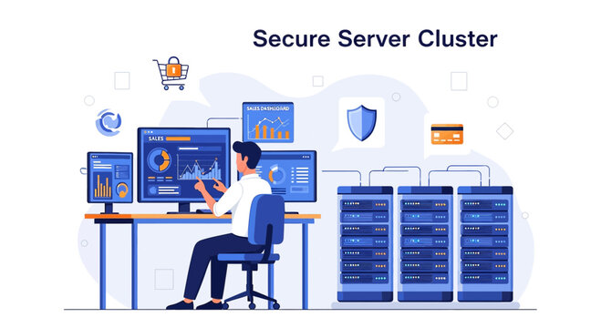 Secure Server Cluster Data Security Business Technology