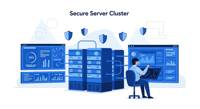 Secure Server Cluster with Data Protection and Analysis
